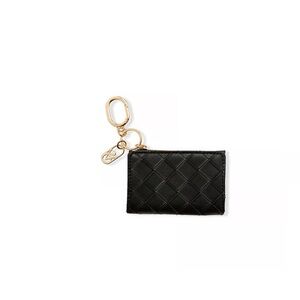 NWT Victoria Secret Elegant Black Quilted Keychain Wallet